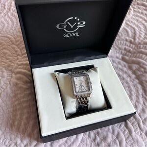 Gevril two tone rose gold and stainless Watch with Diamond Accents